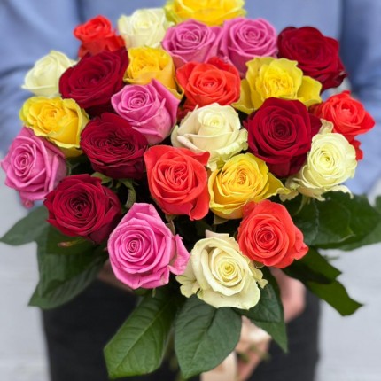 Букет из разноцветных роз - купить с доставкой в по Пущино